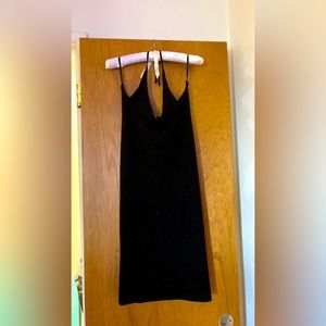 Ralph Lauren backless glitter black dress